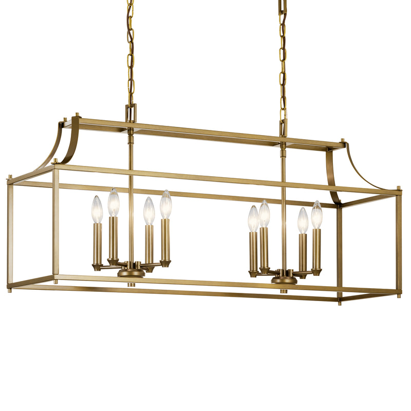 Kichler 42497NBR Eight Light Linear Chandelier, Natural Brass (4)