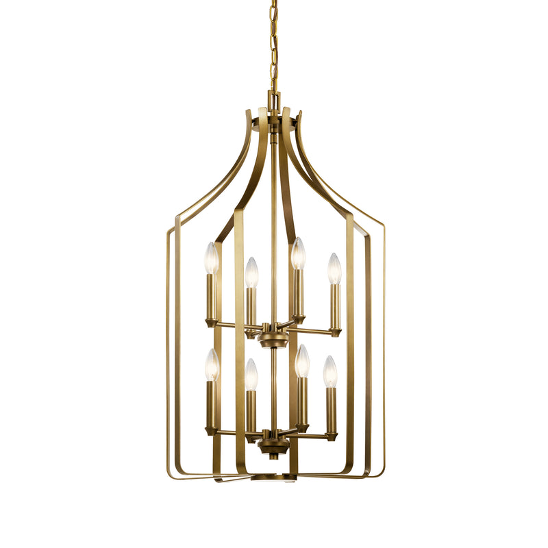 Kichler 42498NBR Eight Light Foyer Chandelier, Natural Brass (3)