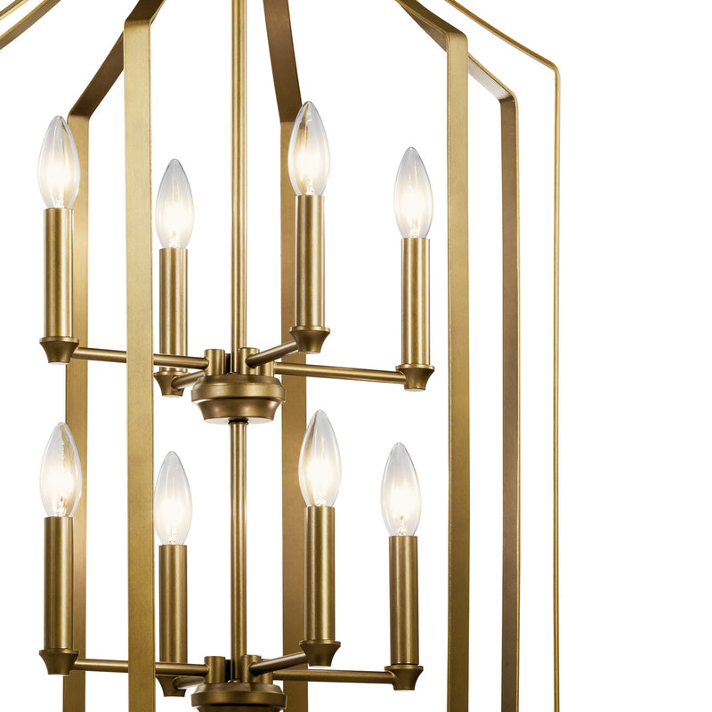Kichler 42498NBR Eight Light Foyer Chandelier, Natural Brass (4)