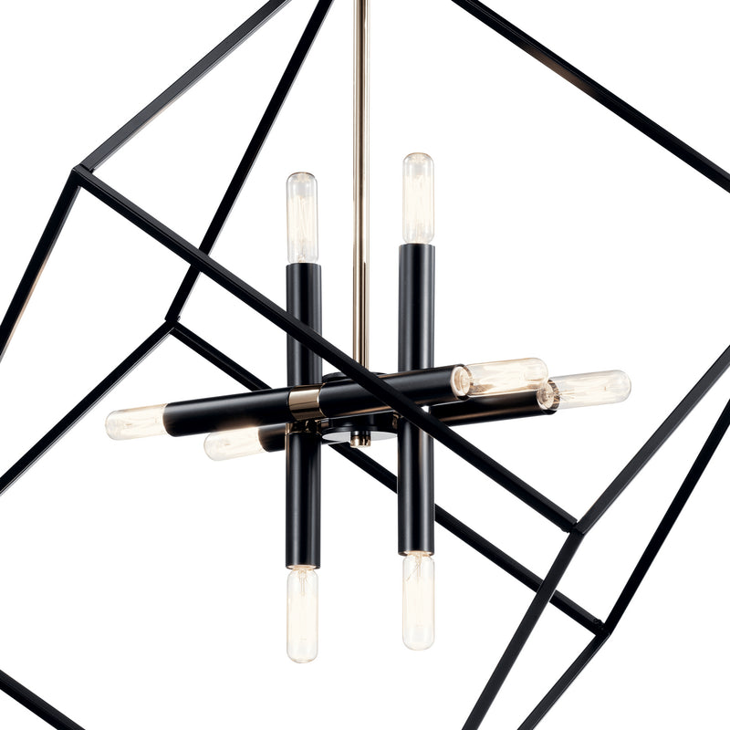 Kichler 42526BK Eight Light Chandelier, Black (3)