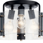 Kichler 42954BK Three Light Semi Flush Mount, Black (2)