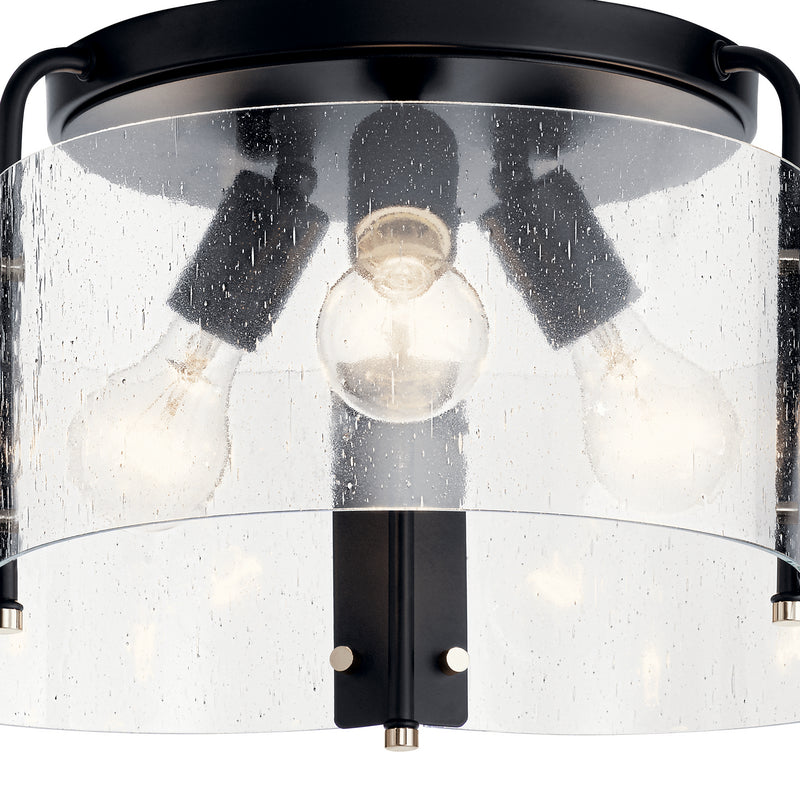 Kichler 42955BK Three Light Semi Flush Mount, Black (2)