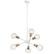 Kichler 43095WH Six Light Chandelier, White (3)