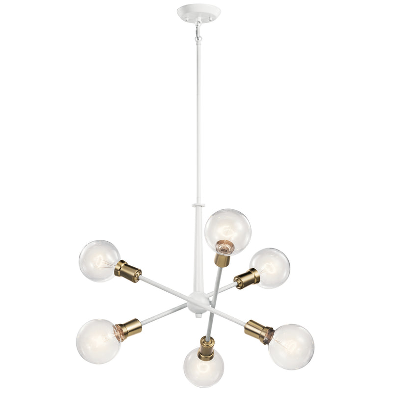 Kichler 43095WH Six Light Chandelier, White (3)