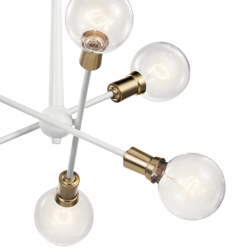 Kichler 43095WH Six Light Chandelier, White (4)