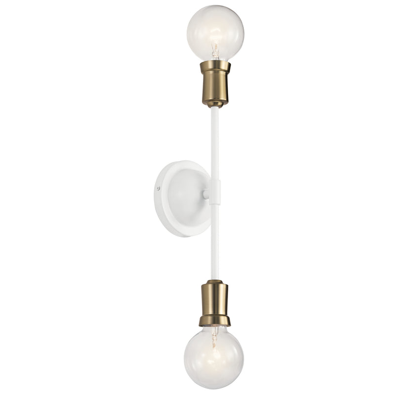 Kichler 43195WH Two Light Wall Sconce, White (3)