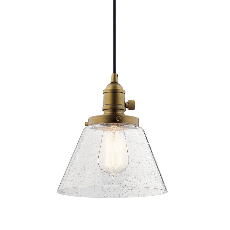 Kichler 43851NBR One Light Mini Pendant, Natural Brass (2)