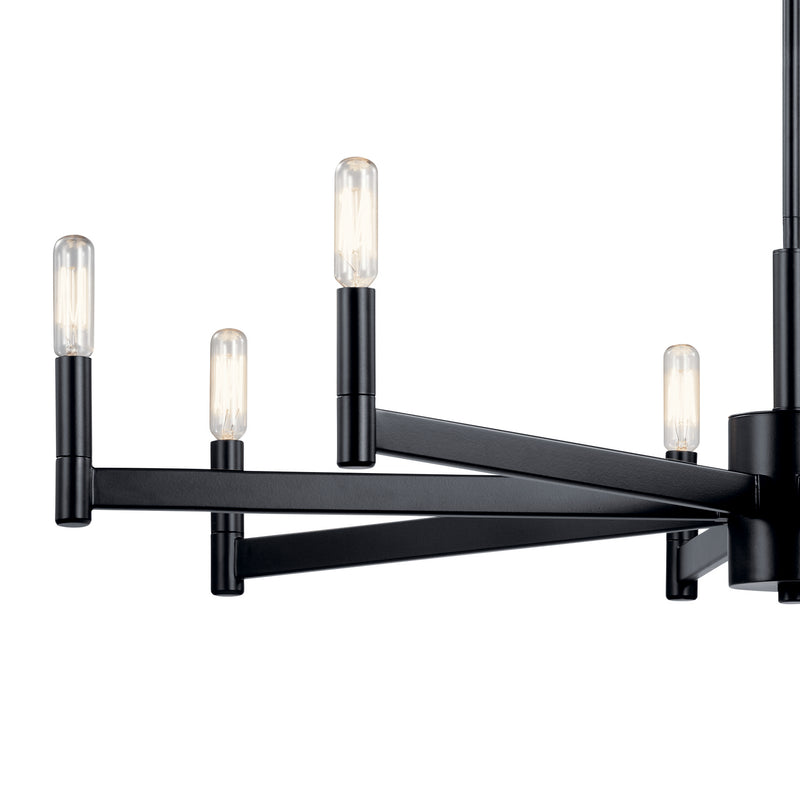 Kichler 43857BK Eight Light Chandelier, Black (3)