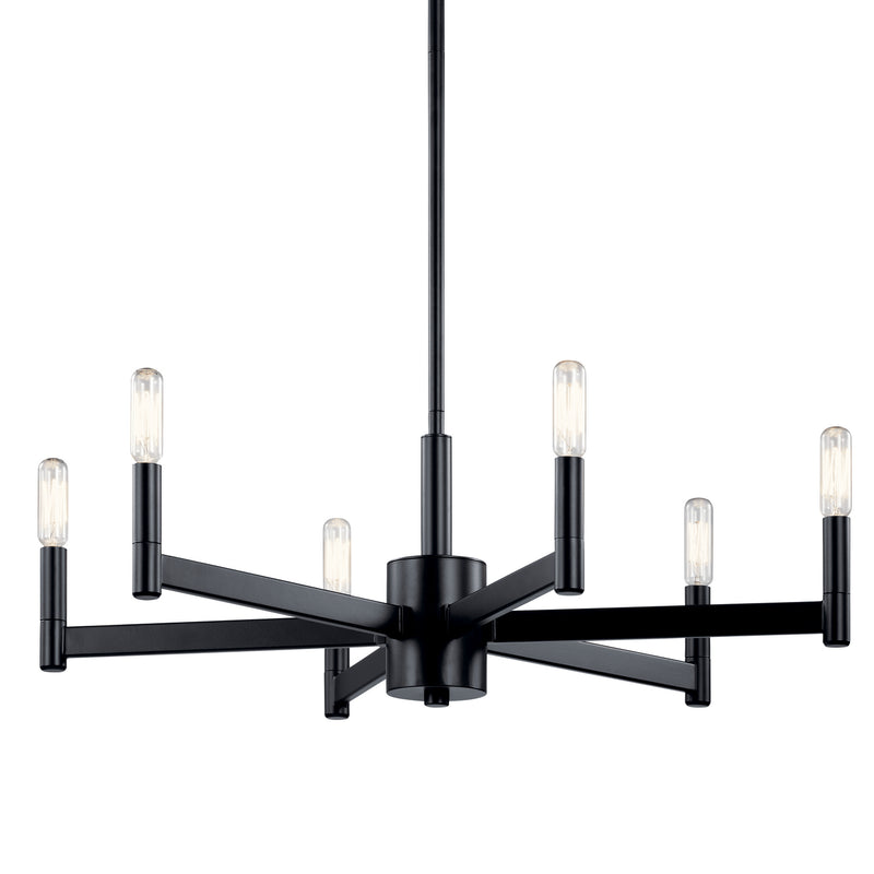 Kichler 43859BK Six Light Chandelier, Black (2)