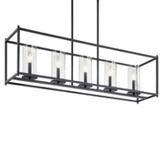 Kichler 43995BK Five Light Linear Chandelier, Black (2)