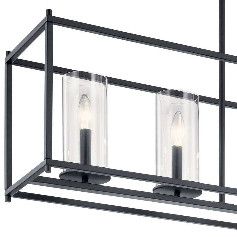 Kichler 43995BK Five Light Linear Chandelier, Black (3)