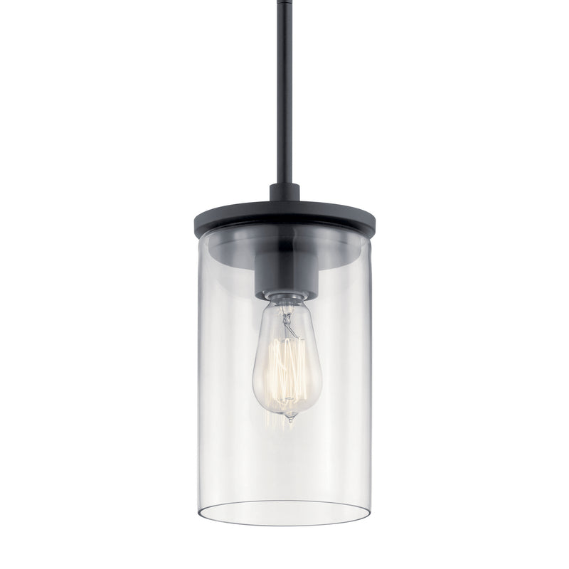Kichler 43996BK One Light Mini Pendant, Black (2)