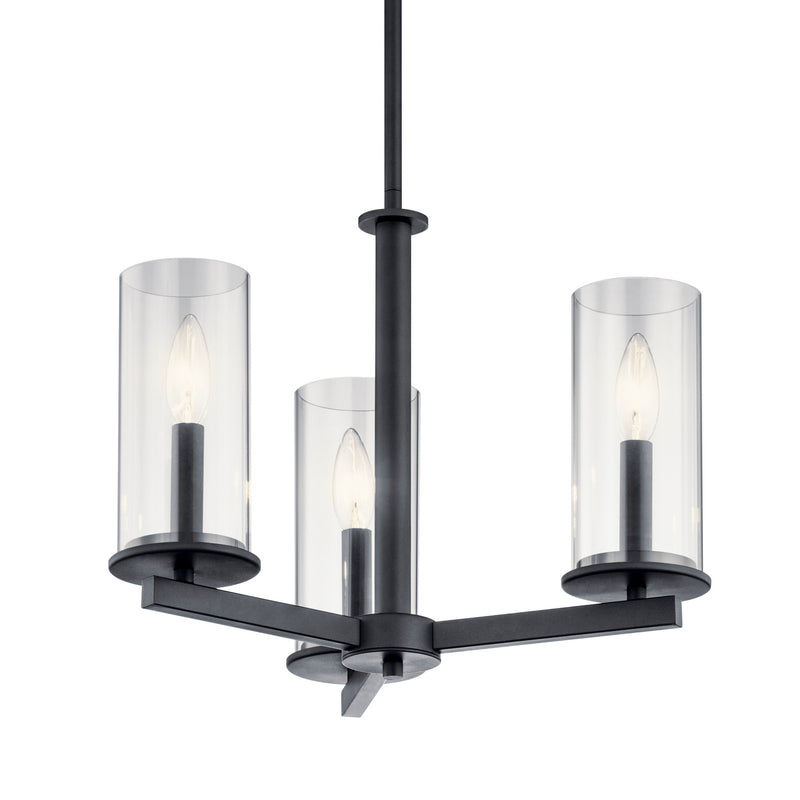 Kichler 43997BK Three Light Chandelier/Semi Flush, Black (2)