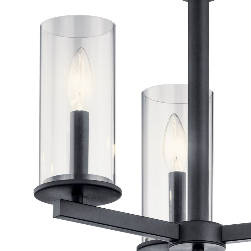 Kichler 43997BK Three Light Chandelier/Semi Flush, Black (4)