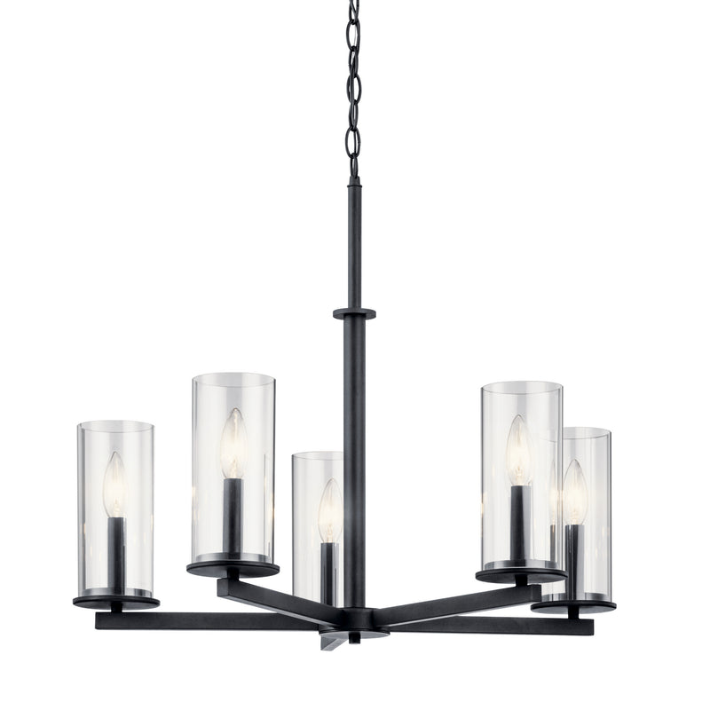 Kichler 43999BK Five Light Chandelier, Black (2)