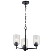 Kichler 44029BK Three Light Mini Chandelier, Black (2)