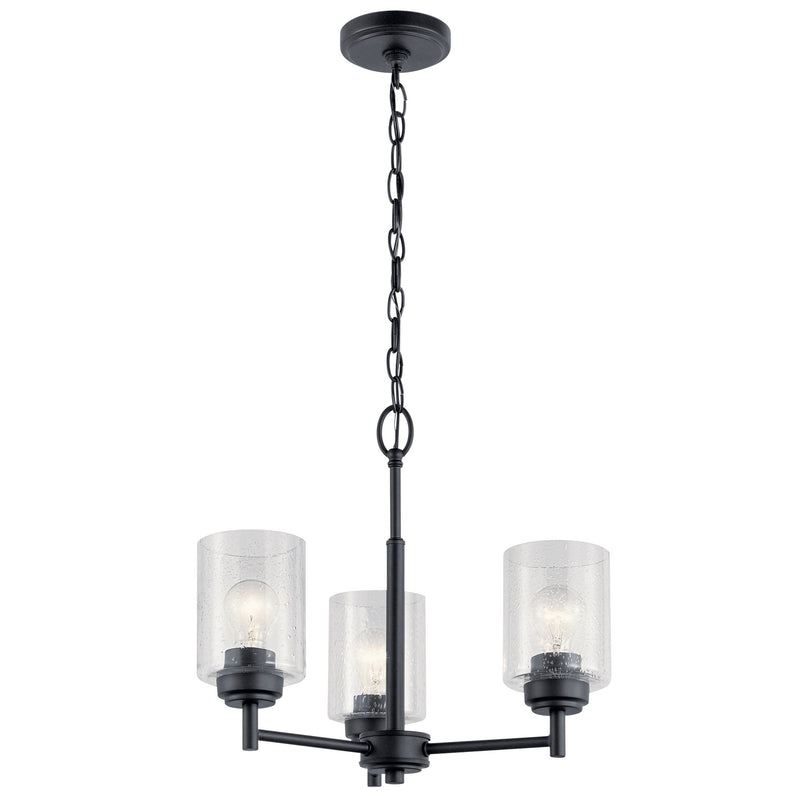 Kichler 44029BK Three Light Mini Chandelier, Black (2)