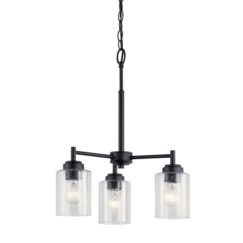 Kichler 44029BK Three Light Mini Chandelier, Black (3)
