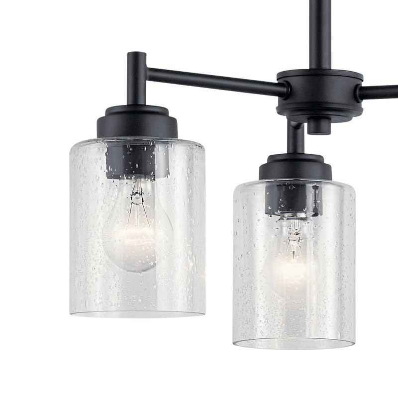 Kichler 44029BK Three Light Mini Chandelier, Black (4)