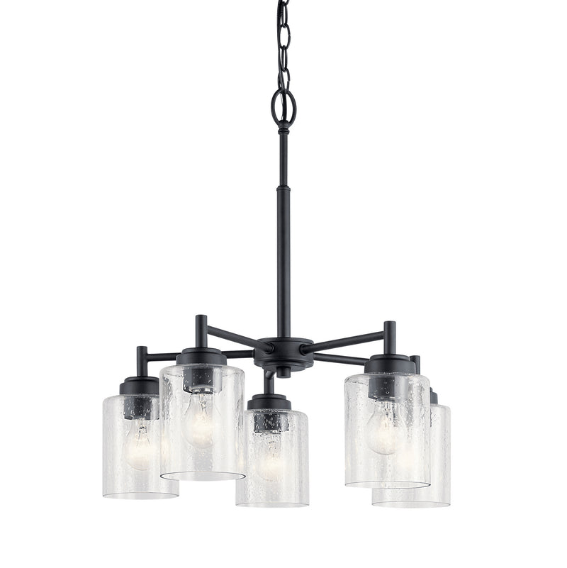 Kichler 44030BK Five Light Chandelier, Black (3)