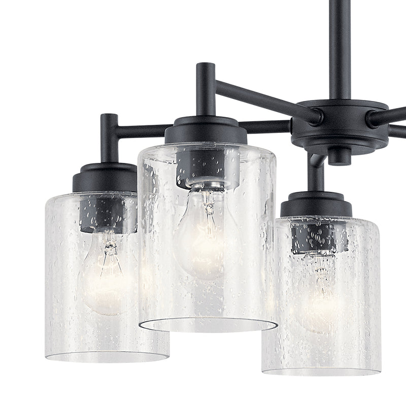 Kichler 44030BK Five Light Chandelier, Black (4)