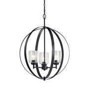 Kichler 44034BK Three Light Chandelier, Black (2)