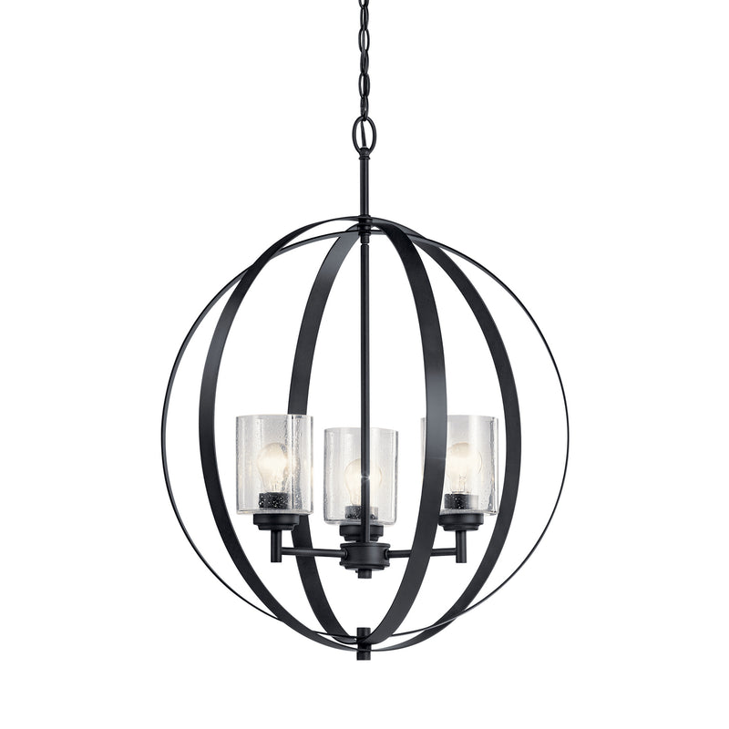 Kichler 44034BK Three Light Chandelier, Black (2)