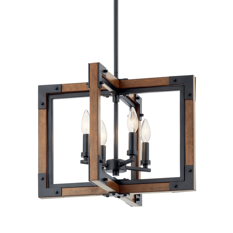 Kichler 44046AUB Four Light Chandelier/Semi Flush Mount, Auburn Stained (2)