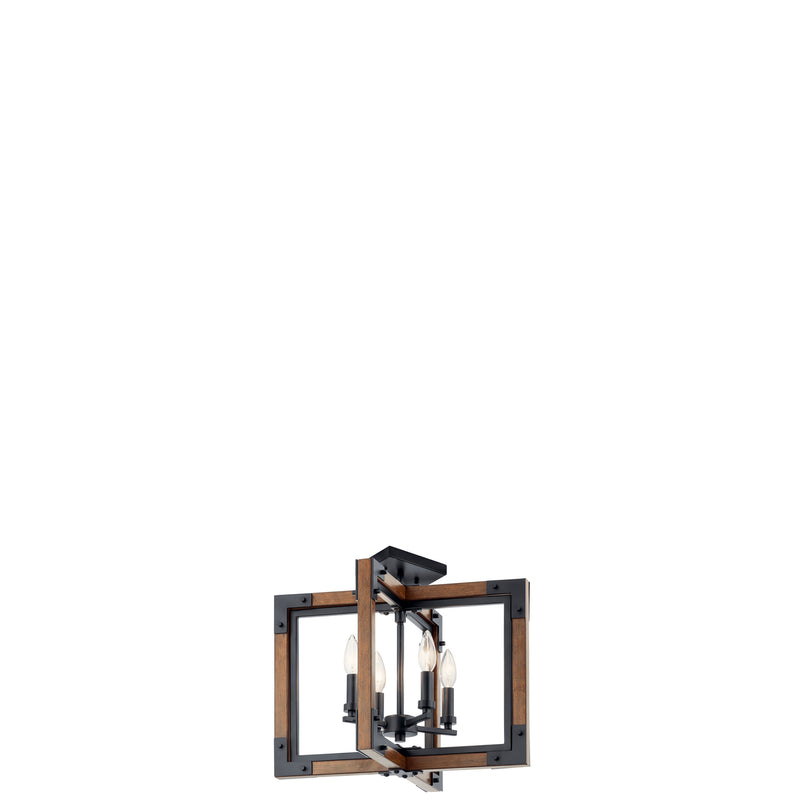 Kichler 44046AUB Four Light Chandelier/Semi Flush Mount, Auburn Stained (3)