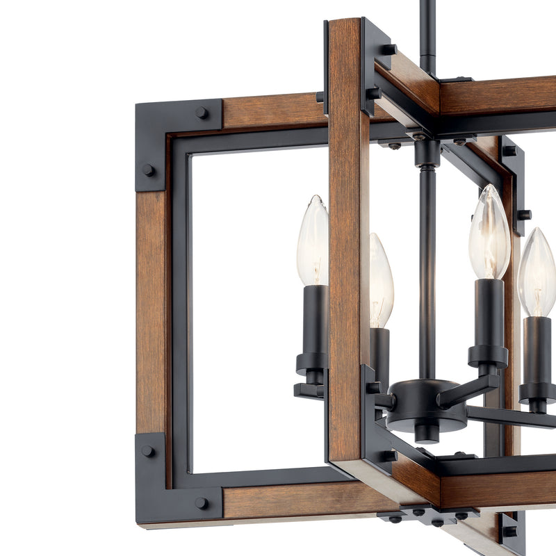 Kichler 44046AUB Four Light Chandelier/Semi Flush Mount, Auburn Stained (4)