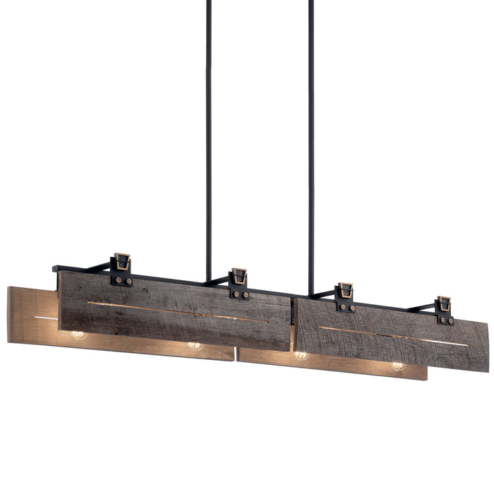 Kichler 44181BKT Ridgewood Eight Light Linear Chandelier, Textured Black Alternate Image.jpg