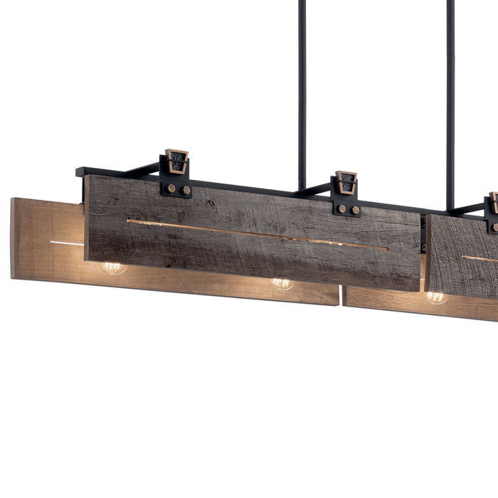 Kichler 44181BKT Ridgewood Eight Light Linear Chandelier, Textured Black Alternate Image 3.jpg