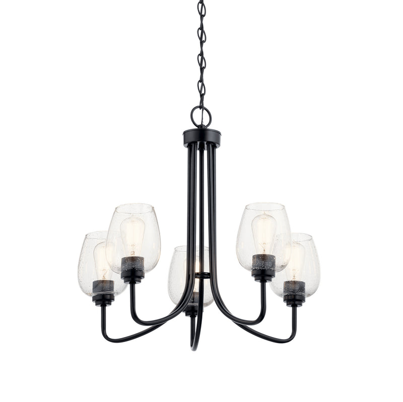 Kichler 44377BKCS Five Light Chandelier, Black (2)