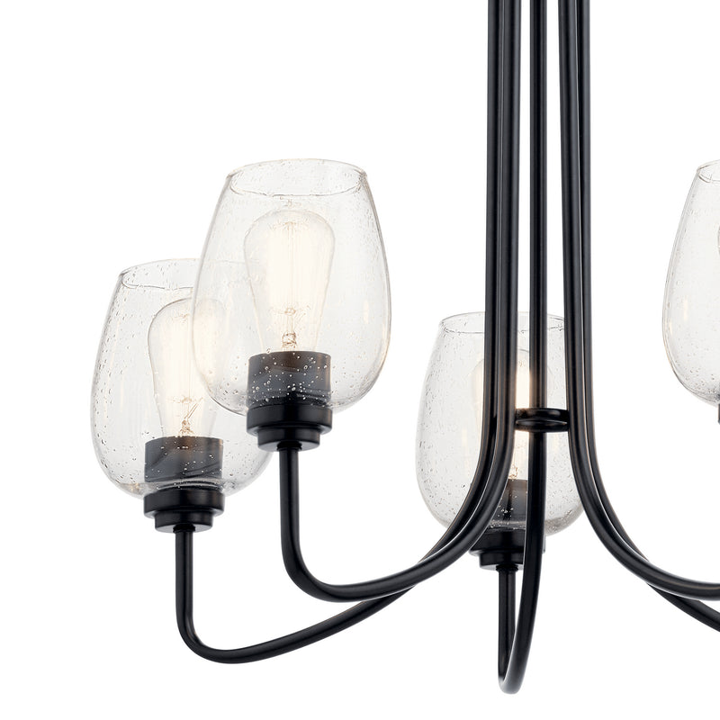 Kichler 44377BKCS Five Light Chandelier, Black (3)