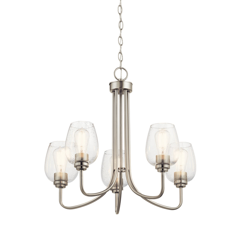 Kichler 44377NICS Five Light Chandelier, Brushed Nickel (2)