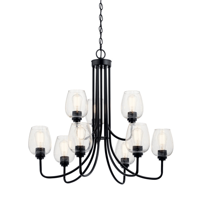 Kichler 44378BKCS Nine Light Chandelier, Black (2)
