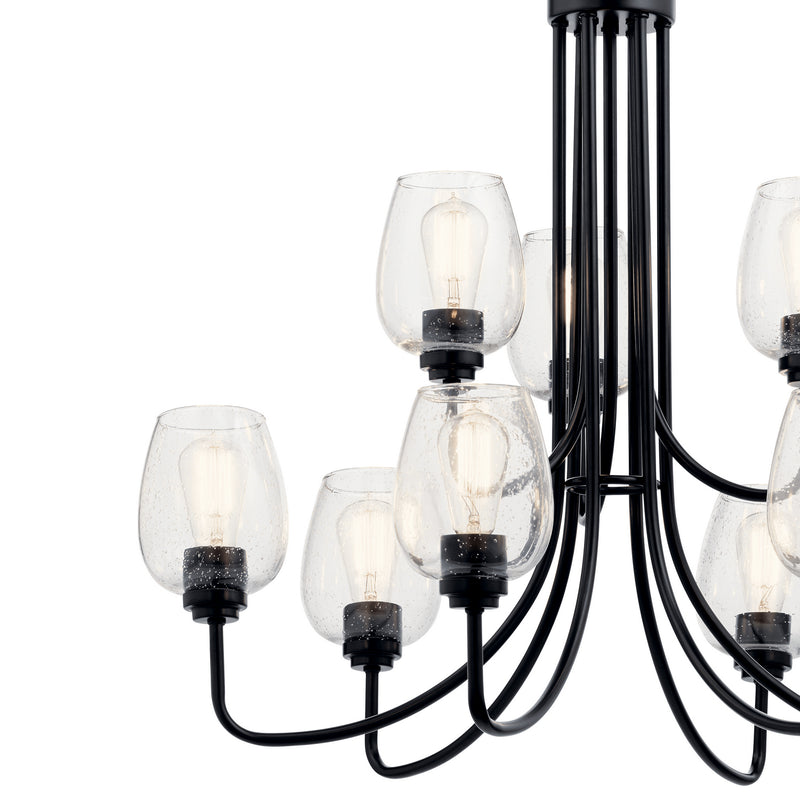 Kichler 44378BKCS Nine Light Chandelier, Black (3)