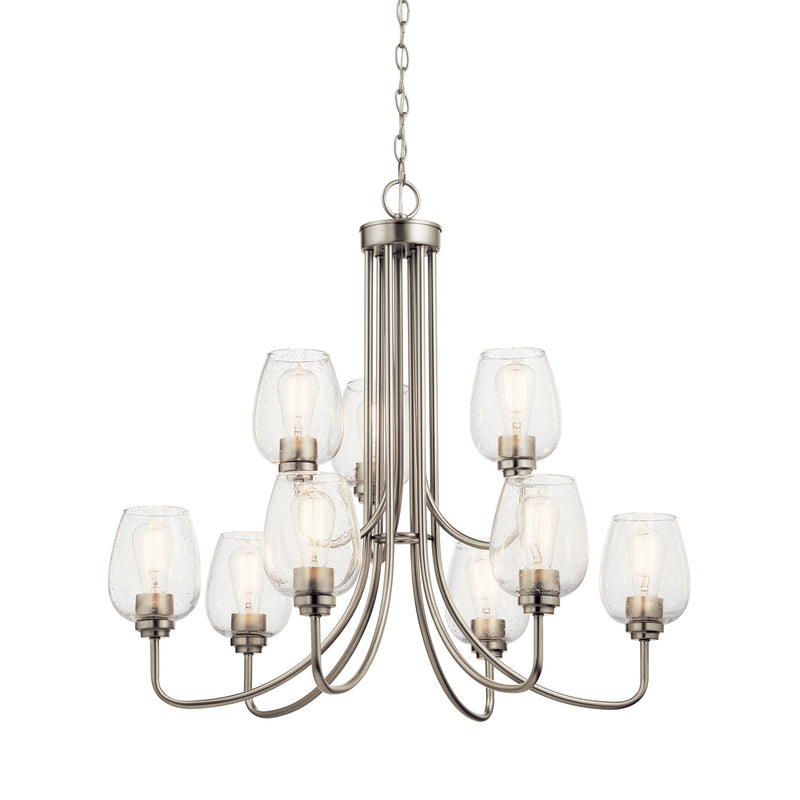 Kichler 44378NICS Nine Light Chandelier, Brushed Nickel (2)
