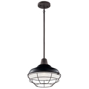 Kichler 49992BK One Light Outdoor Pendant/Semi Flush, Black (3)