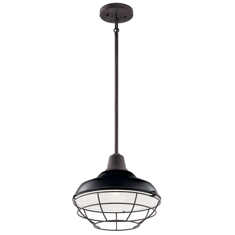 Kichler 49992BK One Light Outdoor Pendant/Semi Flush, Black (3)
