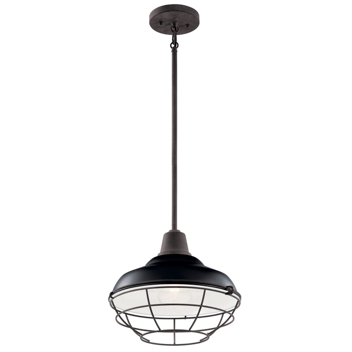 Kichler 49992BK Pier One Light Outdoor Pendant/Semi Flush Mount, Black Alternate Image 2.jpg