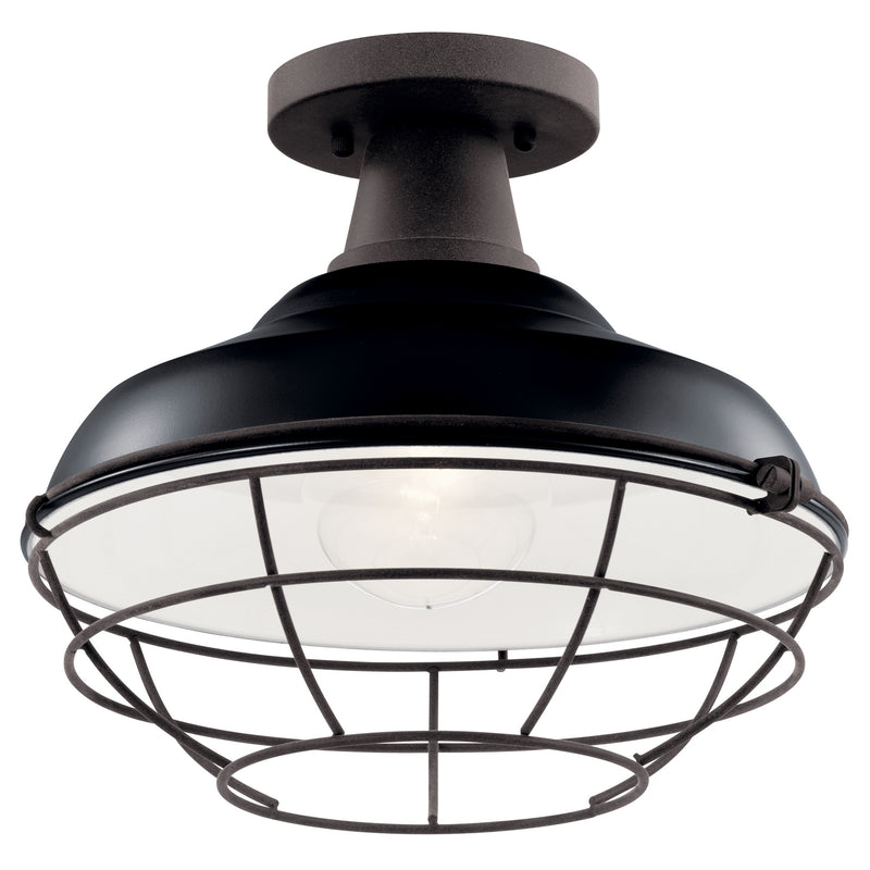 Kichler 49992BK One Light Outdoor Pendant/Semi Flush, Black (4)