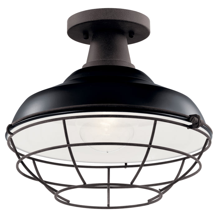 Kichler 49992BK Pier One Light Outdoor Pendant/Semi Flush Mount, Black Alternate Image 3.jpg