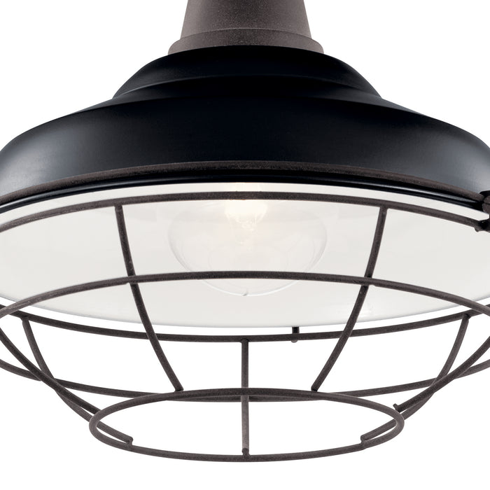 Kichler 49992BK Pier One Light Outdoor Pendant/Semi Flush Mount, Black Alternate Image 4.jpg