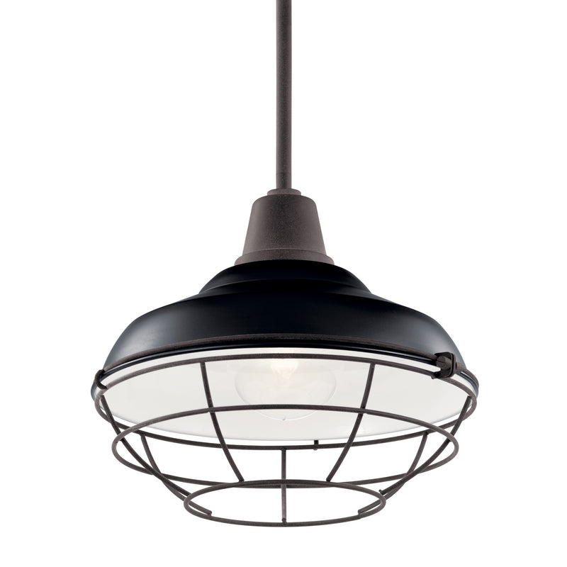 Kichler 49992BK One Light Outdoor Pendant/Semi Flush, Black (6)