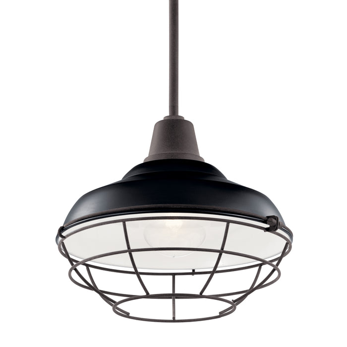 Kichler 49992BK Pier One Light Outdoor Pendant/Semi Flush Mount, Black Alternate Image.jpg