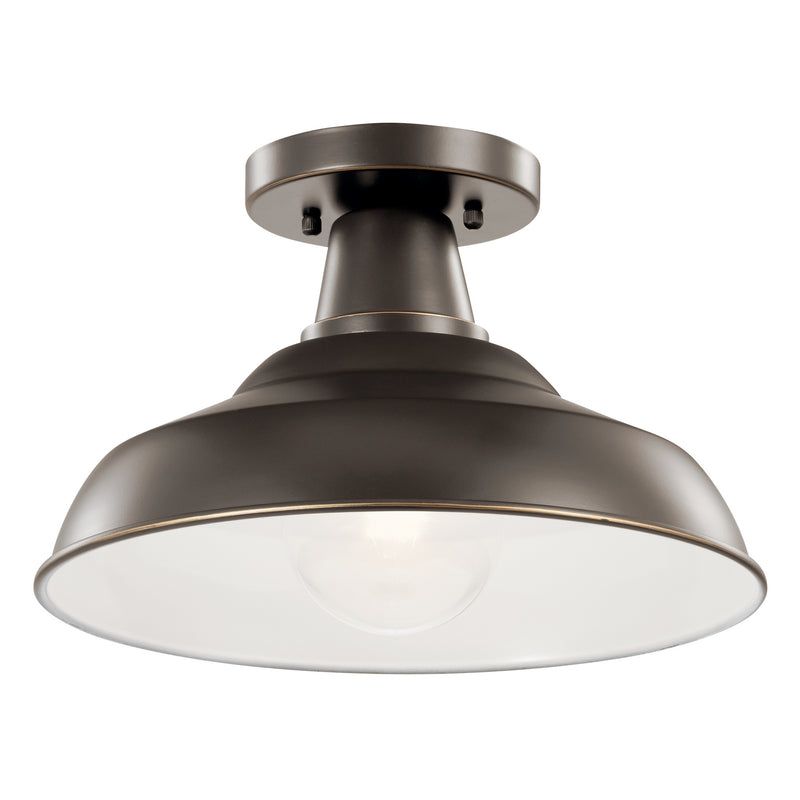 Kichler 49992OZ One Light Outdoor Pendant/Semi Flush, Olde Bronze (2)