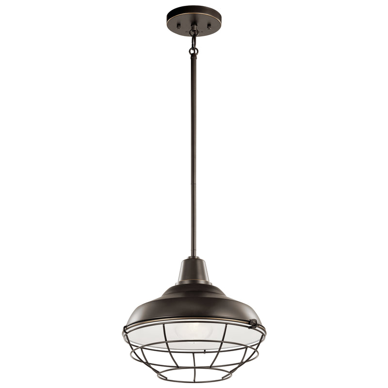 Kichler 49992OZ One Light Outdoor Pendant/Semi Flush, Olde Bronze (3)