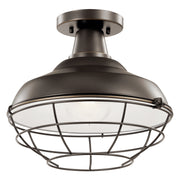 Kichler 49992OZ One Light Outdoor Pendant/Semi Flush, Olde Bronze (4)
