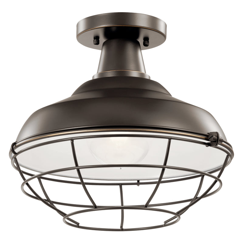 Kichler 49992OZ One Light Outdoor Pendant/Semi Flush, Olde Bronze (4)